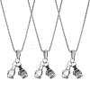 4Pcs Alloy Gloves Pendant Necklaces NJEW-UN0001-62AS-1