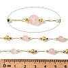 Handmade Rose Quartz Faceted Round Beaded Chains CHC-F021-01G-07-2