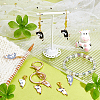 8Pcs 8 Style Alloy Enamel Cat Pendants Decoration HJEW-NB0001-50-6