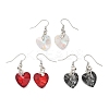 Heart Glass Dangle Earrings EJEW-JE01737-4