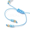 Natural Dyed Yellow Jade & Plastic Imitation Pearl Braided Bead Bracelets for Women BJEW-MZ00308-02-4