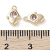 Brass Micro Pave Cubic Zirconia Charms KK-G491-27G-03-3