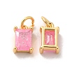 Real 18K Gold Plated Brass Micro Pave Cubic Zirconia Pendants KK-M243-08G-01-2