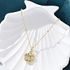 Brass Micro Pave Clear Cubic Zirconia Pendants Necklaces NJEW-M088-03G-01-1
