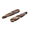 Transparent Resin & Walnut Wood Big Pendants RESI-E050-01A-3