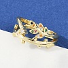Brass Micro Pave Cubic Zirconia Cuff Rings for Women RJEW-S400-08G-2