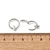 304 Stainless Steel Clear Cubic Zirconia Horse Eye Hoop Nose Rings AJEW-D306-13P-2