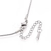 1.2MM 304 Stainless Steel Oval Beads Snake Chain Necklaces NJEW-N058-14P-2