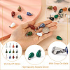 Fashewelry 24Pcs 12 Styles Teardrop Natural & Synthetic Gemstone Pendants G-FW0001-35-13