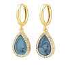 Brass Micro Pave Cubic Zirconia Hoop Dangle Earrings KK-CBA8324-11G-6