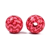 Christmas Printed Schima Wood European Beads WOOD-I015-01P-2
