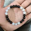 Opalite & Glass Natural Black Obsidian Round Beads Stretch Bracelets for Wome XK6980-1