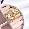 Rack Plating Brass Micro Pave Clear Cubic Zirconia Stud Earrings for Women EJEW-C125-27B-G-1