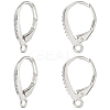 4Pairs Brass Micro Pave Clear Cubic Zirconia Leverback Earring Findings KK-BBC0021-97P-1