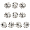 10Pcs 1-Hole Alloy Rhinestone Shank Buttons BUTT-FG0001-28B-1