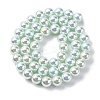 UV Plating Pearlized Glass Pearl Beads Strands GLAA-F128-01B-T13-4