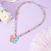 Alloy & Acrylic Butterfly Pendant Beaded Necklaces for Women FS-WG0EB84-05-1