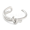 Bowknot Rack Plating Brass Open Cuff Rings RJEW-Z059-17P-2