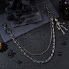 1Pc Alloy Skeleton Charm Double Layer Chains for Jeans Pants AJEW-DC0002-13-4