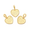 Rack Plating Brass Heart European Dangle Charms KK-B068-11G-2