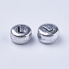 Silver Color Plated Acrylic Horizontal Hole Letter Beads PB43C9070-L-3