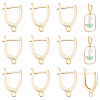 20Pcs Rack Plating Eco-friendly Brass Hoop Earring Findings with Latch Back Closure KK-BBC0027-50G-1