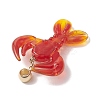Handmade Lampwork Red Shrimp European Dangle Charms PALLOY-JF04983-4