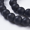 Synthetic Black Stone Bead Strands G-R345-10mm-38-1-3