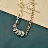 Brass Micro Pave Clear Cubic Zirconia Link Bracelets BJEW-U020-10G-1