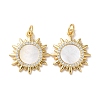 Brass Micro Pave Clear Cubic Zirconia Pendants KK-B083-36C-G-1