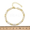 Brass Micro Pave Clear Cubic Zirconia Link Chain Bracelets for Women BJEW-P366-02B-G-3