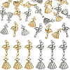 24Pcs 4 Styles Rack Plating Alloy Pendants FIND-TA0010-59-1
