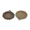 Vintage Flat Round Alloy Pendant Cabochon Settings LS-PALLOY-N0088-66AB-NF-2