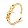 Constellation/Zodiac Sign Brass Cuff Rings RJEW-O042-06G-L-3