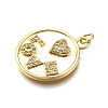 Rack Plating Brass Micro Pave Cubic Zirconia Pendants KK-K401-78G-2