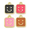 Rack Plating Brass Enamel Charms KK-G515-08G-1