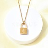 304 Stainless Steel Rolo Chain Pendant Necklaces NJEW-S444-01G-20-5