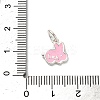 925 Sterling Silver Pink Enamel Pendants STER-C014-01B-S-3