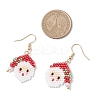 304 Stainless Steel Glass Christmas Theme Dangle Earrings EJEW-MZ00527-01-4