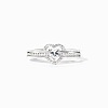 2Pcs Heart 925 Sterling Silver Micro Pave Clear Cubic Zirconia Finger Rings for Women FS-WG4005F-06-1