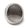 Ion Plating(IP) 304 Stainless Steel Natural Polymer Clay Rhinestone Flower Finger Rings RJEW-Z054-10P-02-3