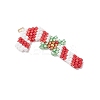 Christmas Themed Glass Seed Beaded Pendants PALLOY-MZ00868-04-3
