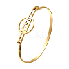 201 Stainless Steel Flat Round Link Bangles for Women BJEW-R014-01G-02-4
