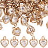 100Pcs Heart Alloy Charms ZIRC-SC0001-34-6
