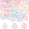 60Pcs 3 Colors UV Plating Acrylic Bead Caps PACR-SC0001-08B-1