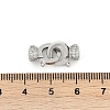 Brass Micro Pave Clear Cubic Zirconia Fold Oval Clasps KK-P302-10P-3