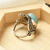 Synthetic Turquoise Adjustable Rings RJEW-I108-02AS-10-3