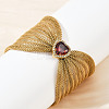 304 Stainless Steel Cubic Zircon Cable Chains Bracelets for Women BJEW-V013-01G-5