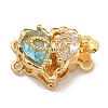Brass Micro Pave Cubic Zirconia Box Clasps KK-U037-40G-A-2