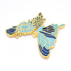 Rack Plating Alloy Enamel Big Pendants ENAM-N056-398E-G-2